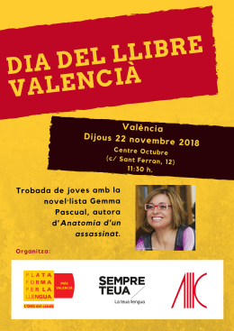 Cartell Dia del Llibre Valencià amb Gemma Pasqual