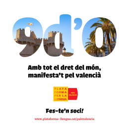 Cartell 9 d'octubre, manifesta't pel valencià