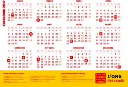 Calendari 2017 de la Plataforma per la Llengua
