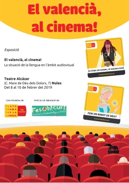 Cartell de l'exposició "El valencià, al cinema!" de Nules