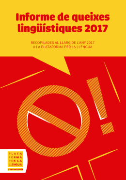 Informe de queixes lingüístiques 2017