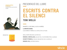Presentació Toni Mollà a Castelló