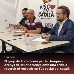 El grup de Plataforma per la Llengua a Arenys de Munt arrenca  activitat